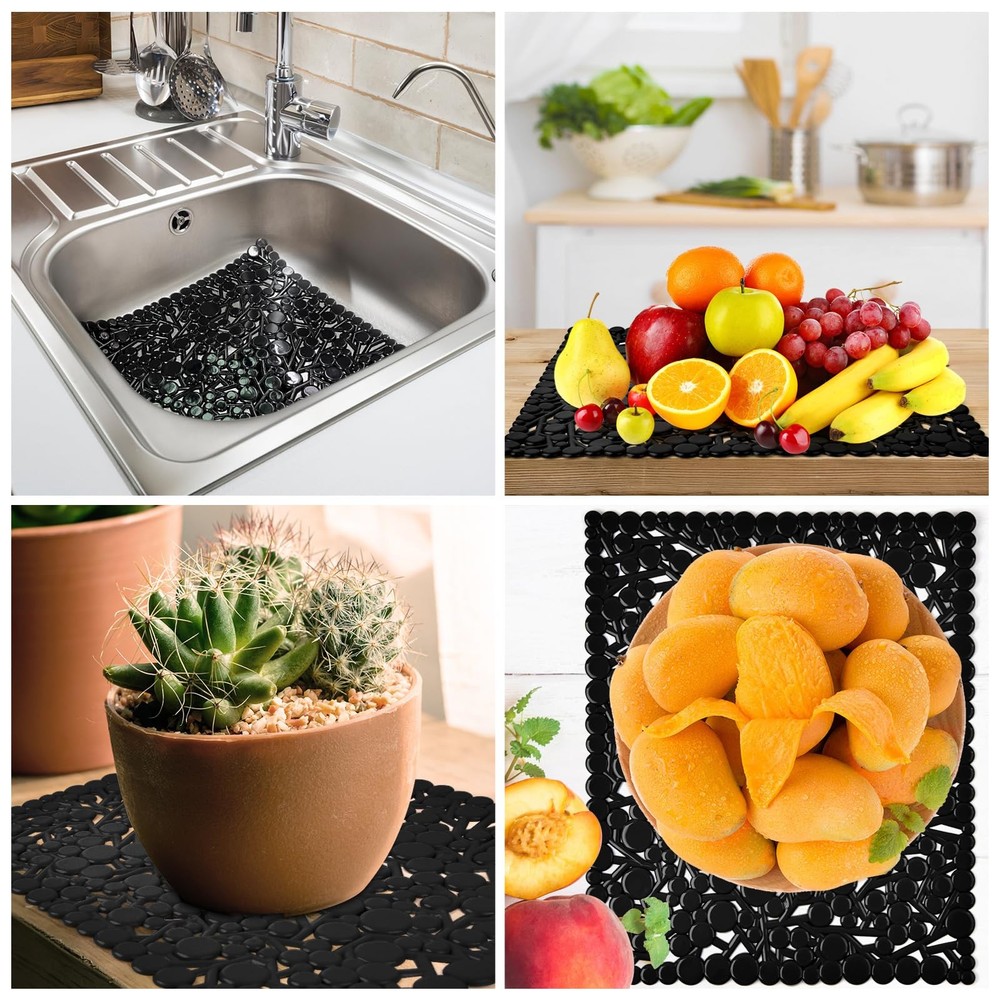 2 Pack Kitchen Sink Mat Plastic Protect Mat PVC Eco-friendly Kitchen Adjustab...