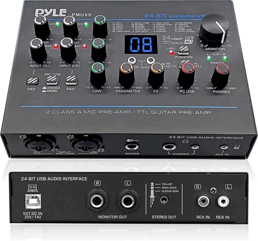 PylePro PMUX9 Pro Usb Audio Interface With Mic/Line