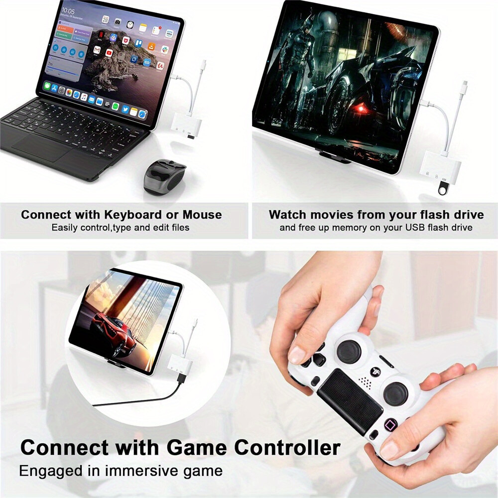 4 in 1 Memory Card Reader USB 3.0 OTG Adapter SD Card Reader For iPhone/iPad