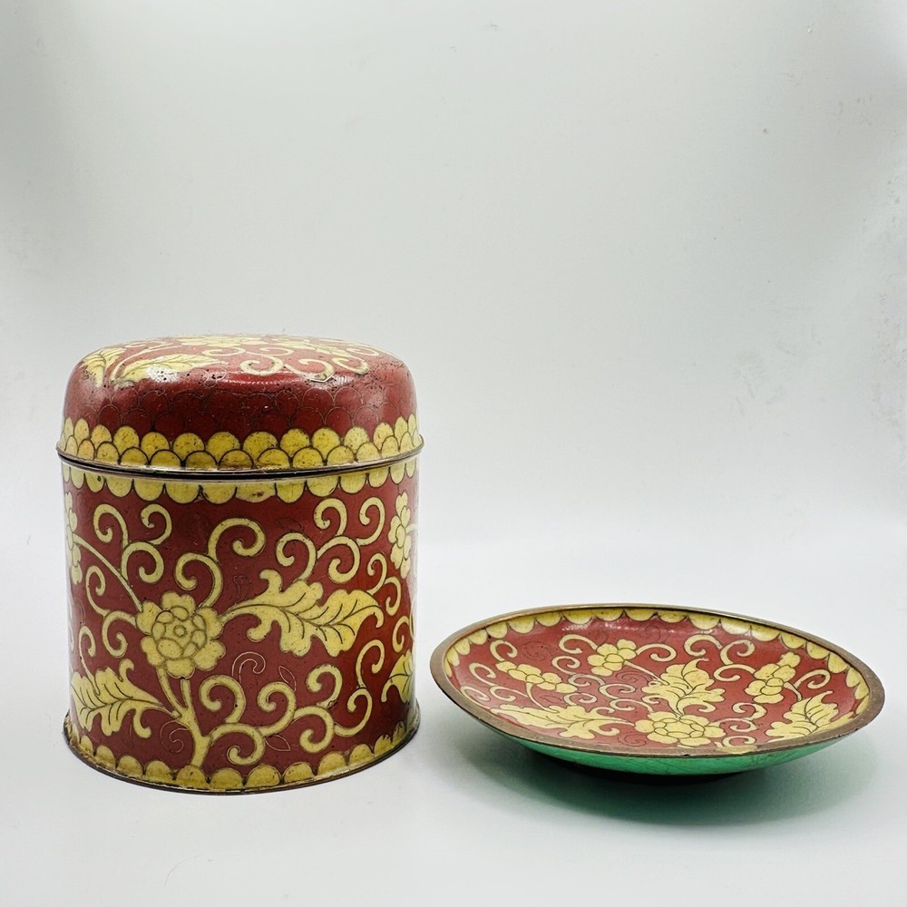 Antique Cloisonné Cigarette holder & Ashtray