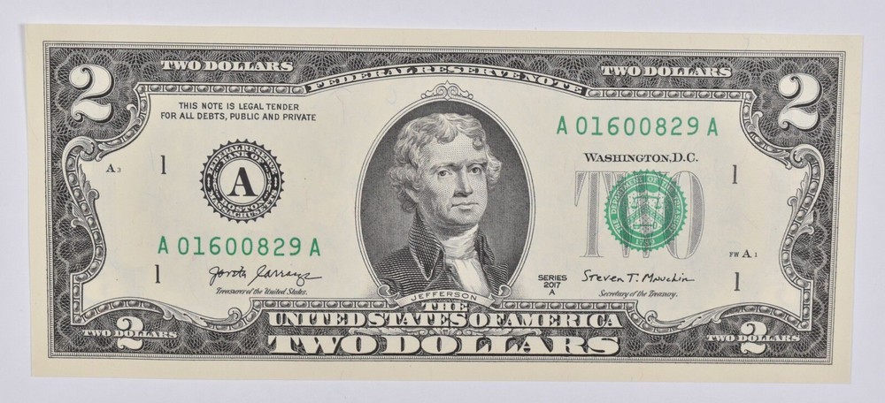 2017 $2 Colorized US Note Race Horse - Native Dancer Custom Printed FRN