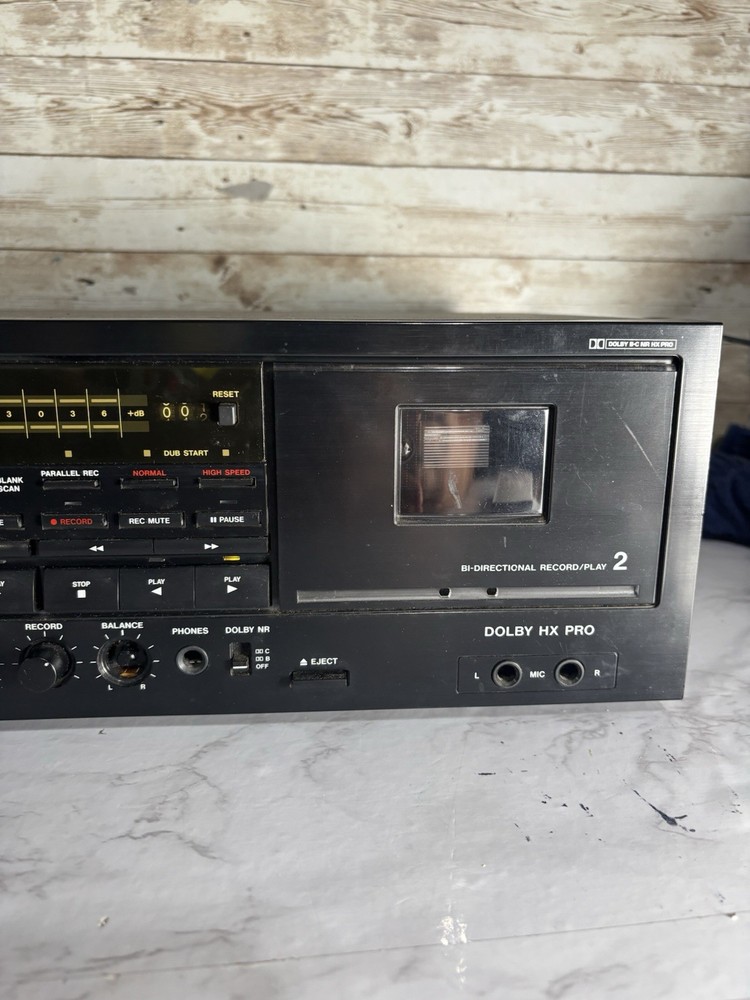 TASCAM 202 MK ii Double Auto Reverse Cassette Deck Tested Missing Knob Read !!