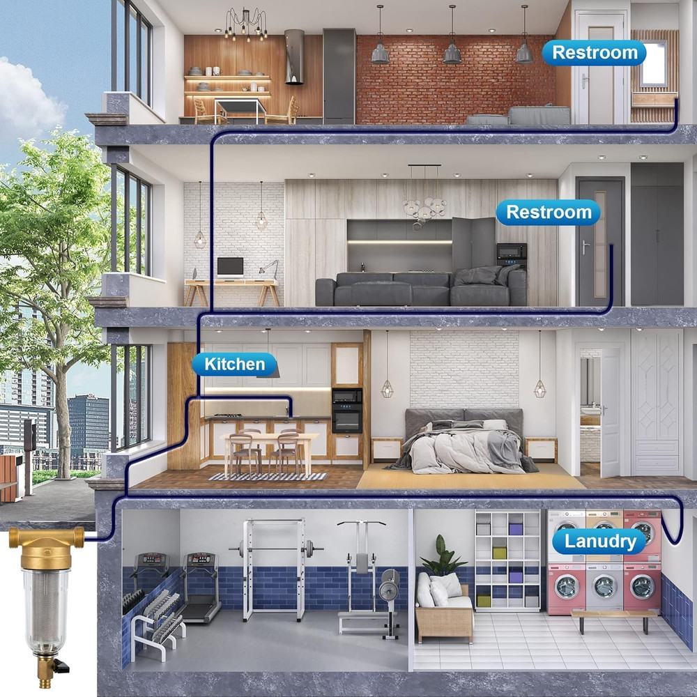 2 Pieces Spin Down Sediment Filter with Brush, Spin Down Sediment Filters Replac
