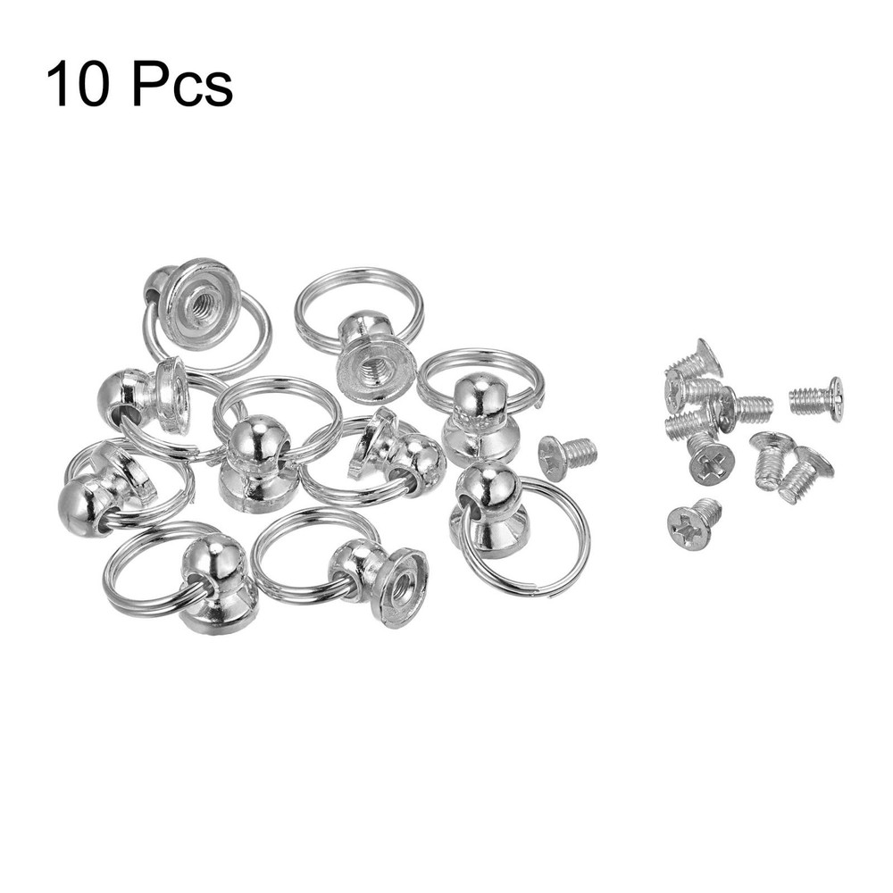 0.47" Round Button Head Pin Rivets Screw Silver 10pcs
