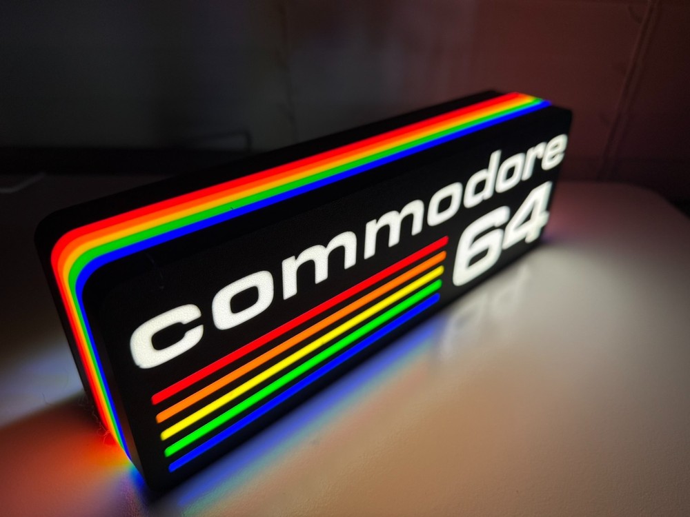 Commodore 64 Inspired LED lit sign - Lamp - Computer  - Console Wall Decor
