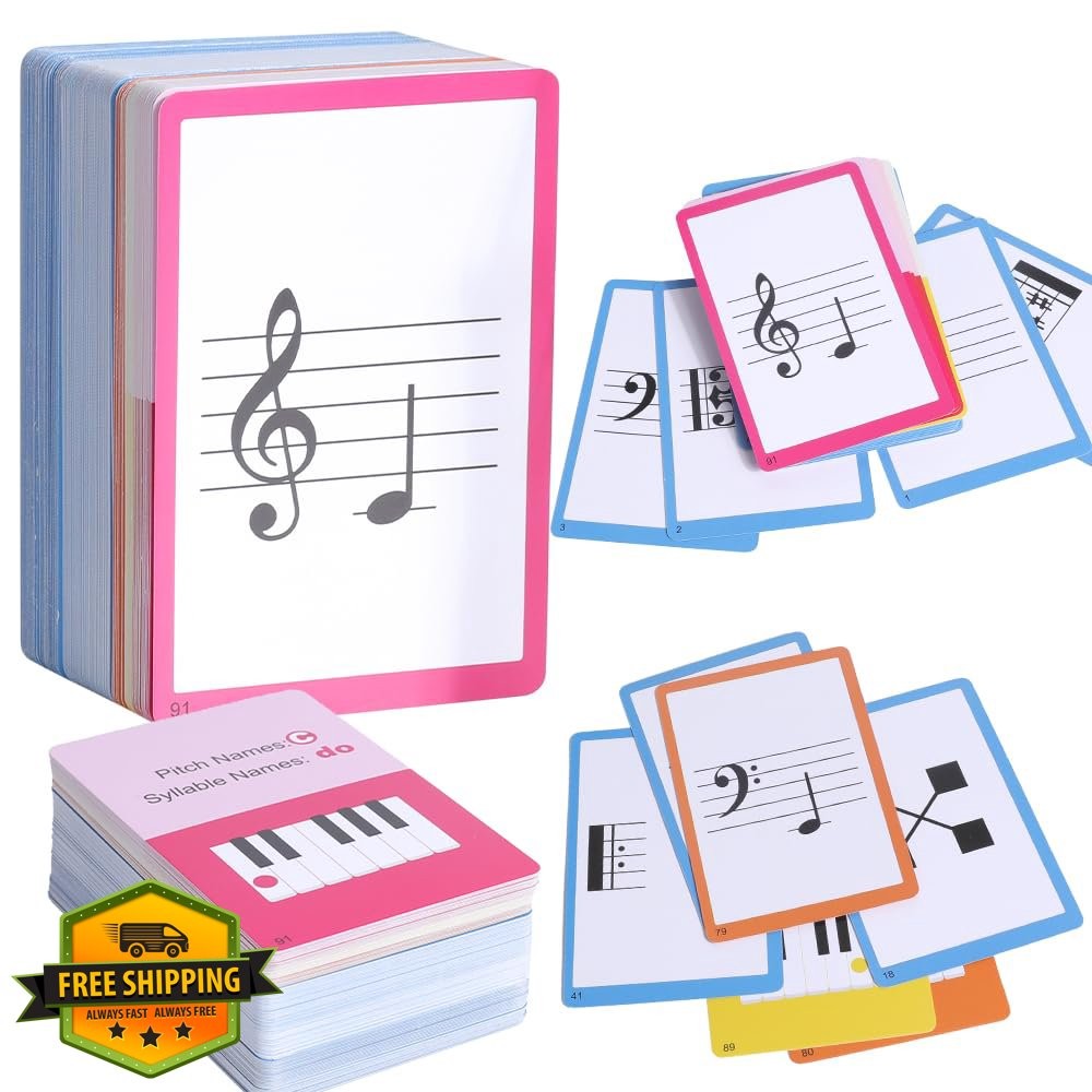 104 Piano Music Flash Cards Beginner Education