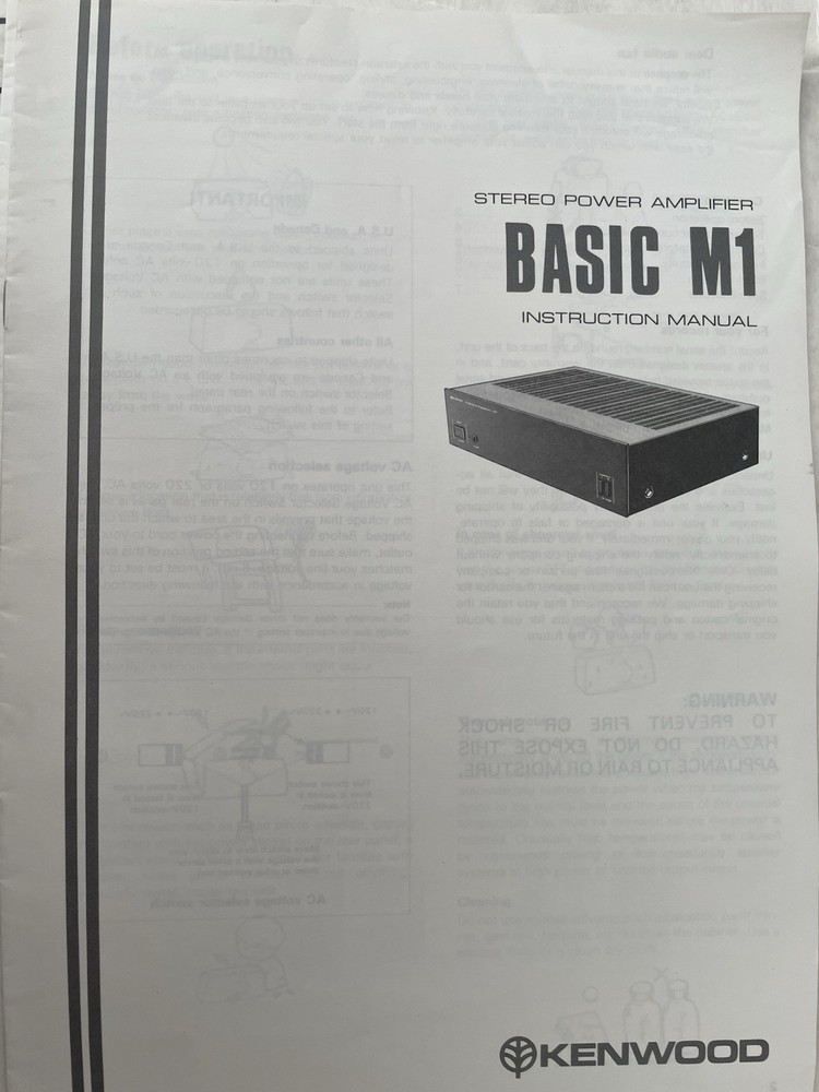 KENWOOD Stereo Power Amplifier Model Basic M1