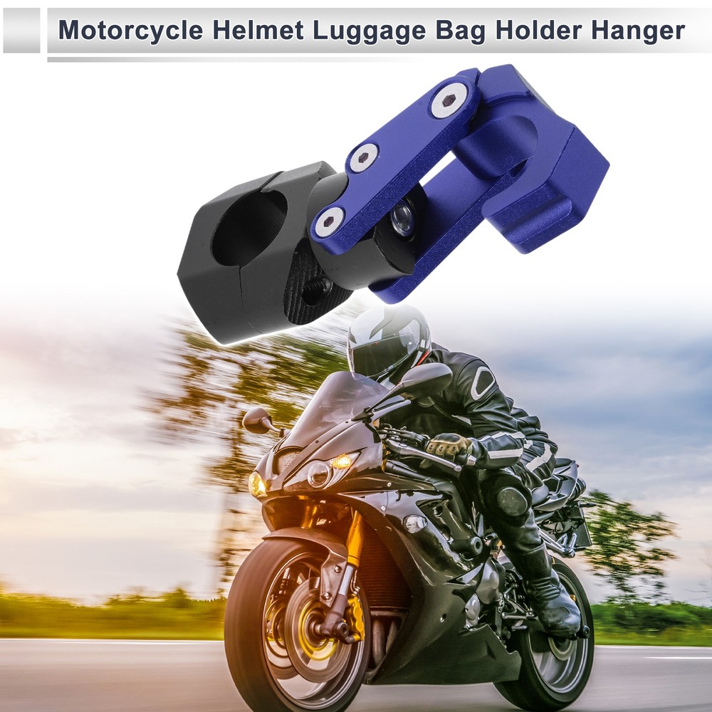 Aluminum Alloy Motorcycle Rectangular Hook With Hex Wrench 1 Set Blue