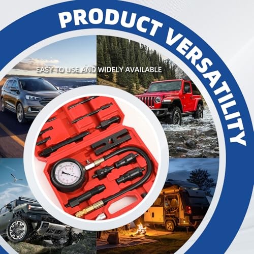 17pc Diesel Engine Compression Tester Kit - Diesel Compression Tester - Red