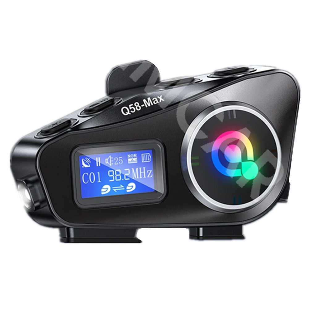 Motorcycle Helmet Intercom Bluetooth Headset Riders Interphone LCD Display