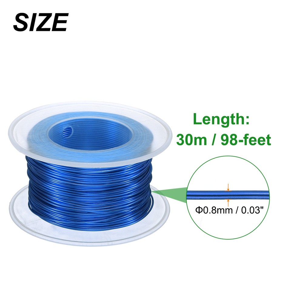 Bonsai Wire Anodized Aluminum Training Wire Roll 0.8mm 98ft Blue