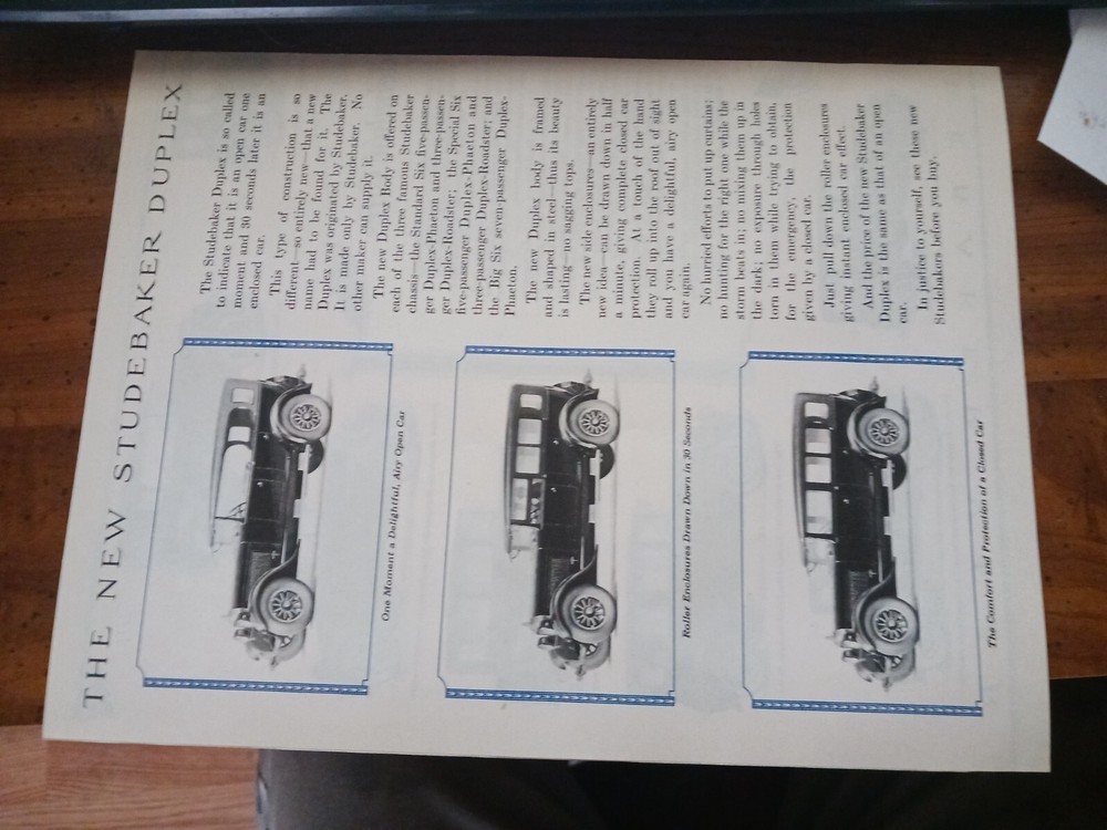 Late 20's Studebaker Mailer Original