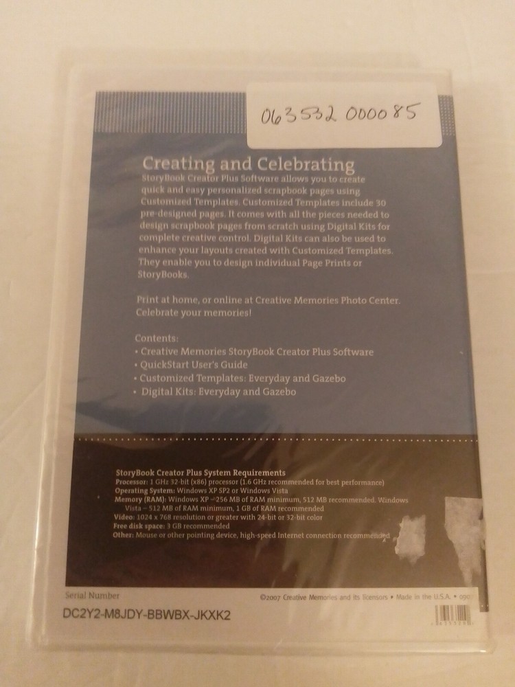 Creative Memories Story Book Creator Plus Software CD-ROM For Windows Sealed