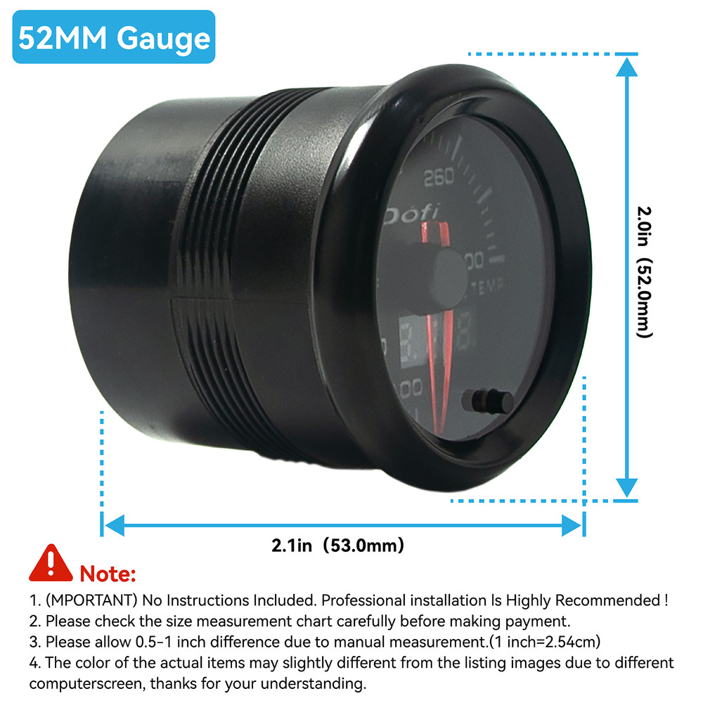2" 52mm 7 Color LED Digital&Pointer Car Volt Meter 8-18V Voltmeter Voltage Gauge