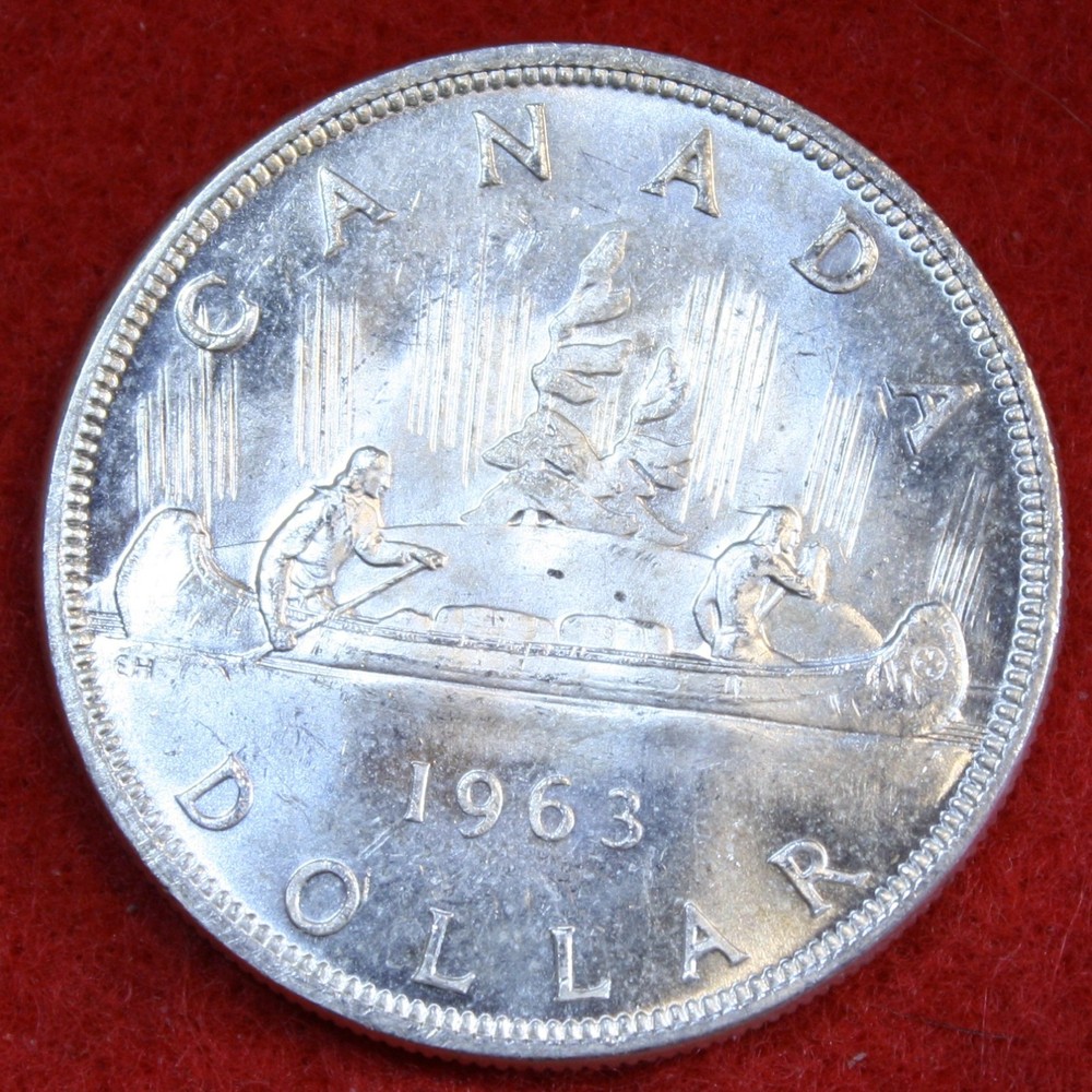 1963 Canada Dollar 80% Silver Coin CAD51