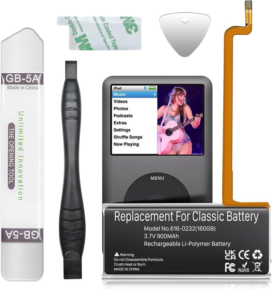 High-Quality 900mAh Replacement Battery for iPod Classic 5th-7th Generation