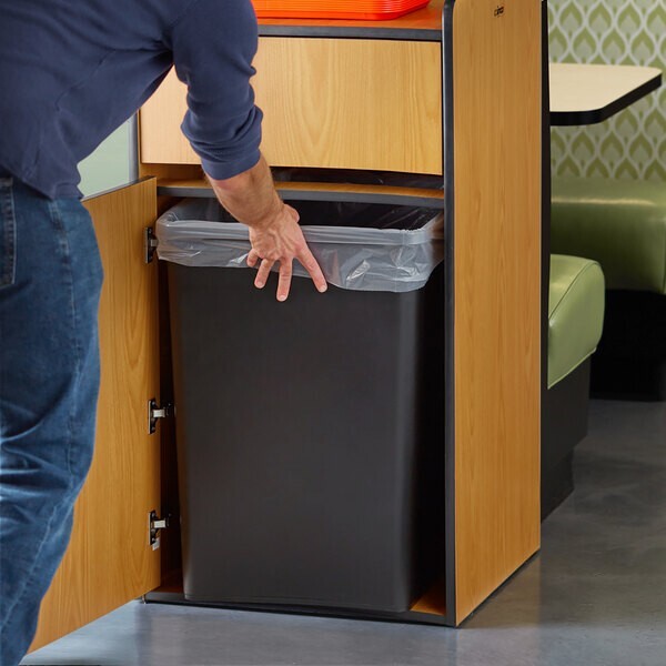 35 Gallon Blue Square Trash Can Container with No Lid - Plastic Garbage Storage