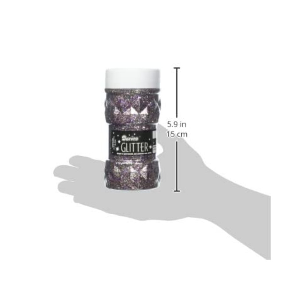 Darice 8-Ounce Glitter Jar, Multicolor