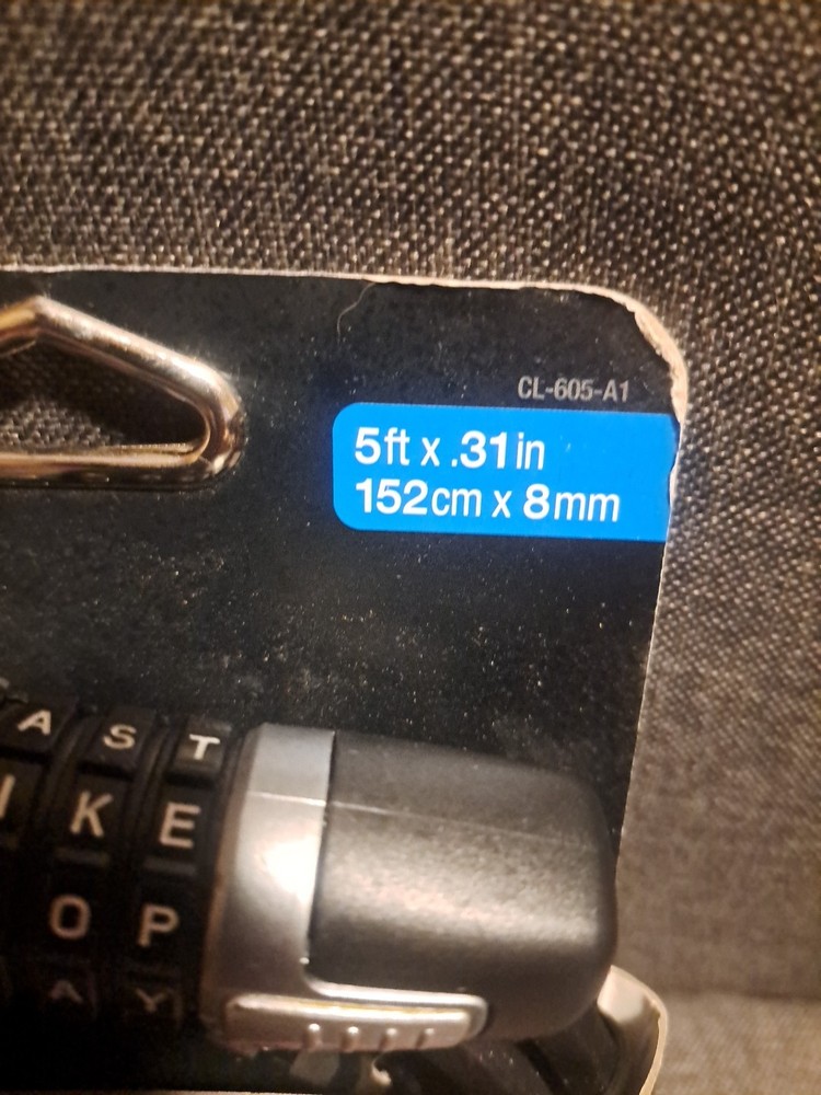 WLX, Wordlock Bicycle, Tools, Almost Any Security Cable Lock System. 5'x.31"