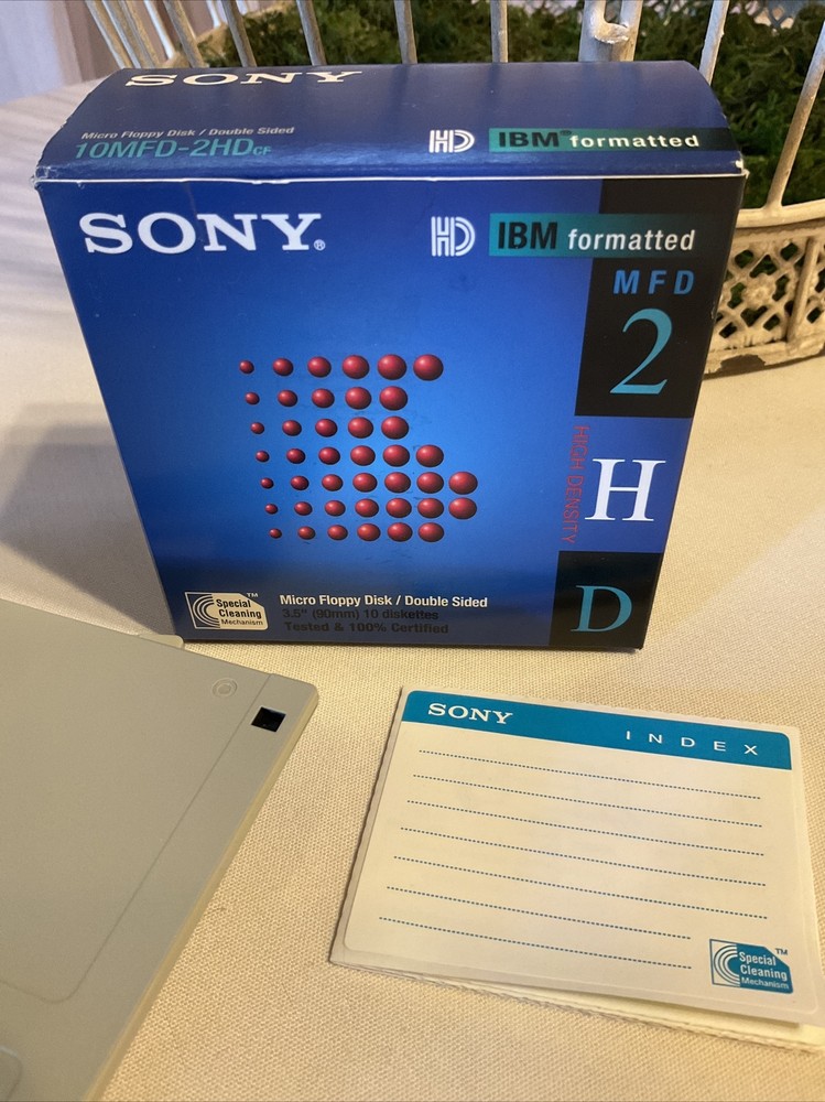 Sony HD IBM Formatted MFD 2 Micro Floppy Disk 2-Sided 9 Pack 2HD