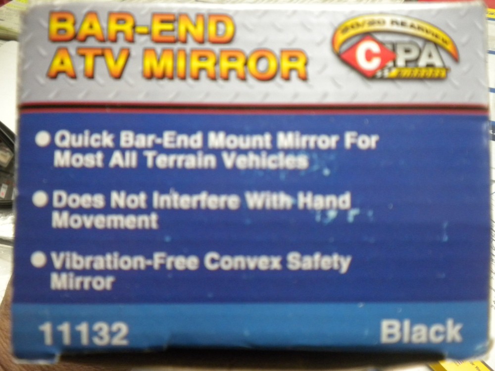 CIPA ATV Handlebar End Mount Mirror/Black #11132