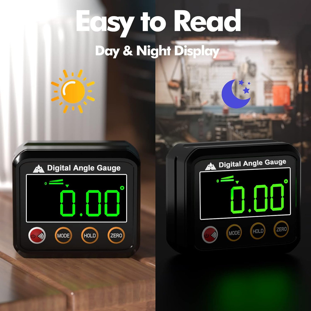 Magnetic Digital Angle Finder Protractor Inclinometer - Mini Digital Level An...