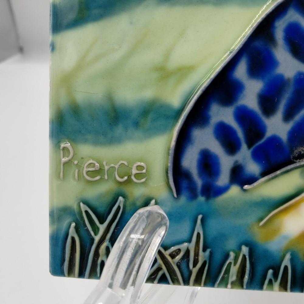 Glazed Giraffe Ceramic Tile by Designer Dylan Scott Pierce 12x8" Signed READ
