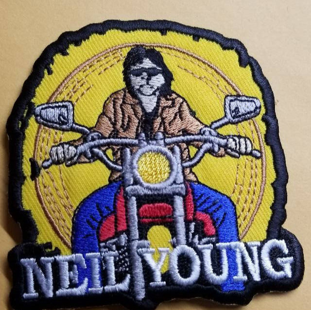 Embroidered Neil Young Band Patch approx 3x3.25"