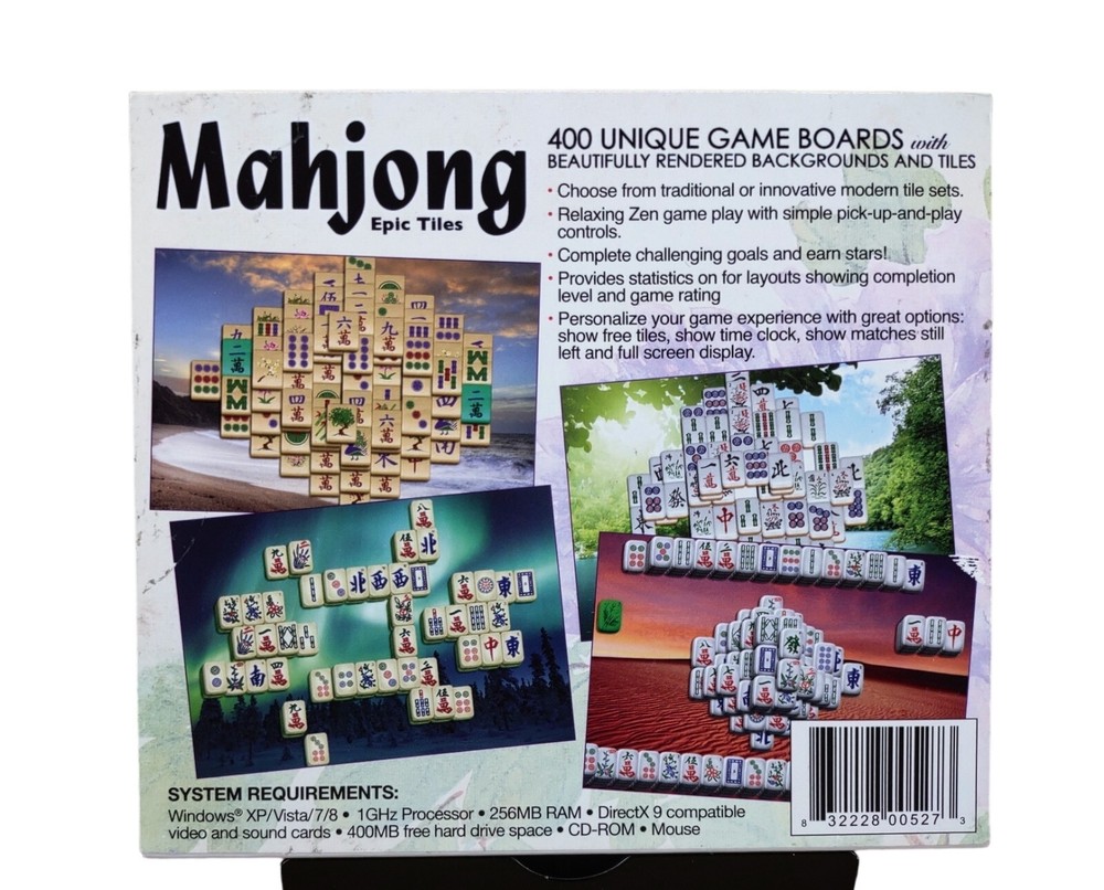 Mahjong Epic 400 Unique Game Boards PC CD Rom Game (Rated E)