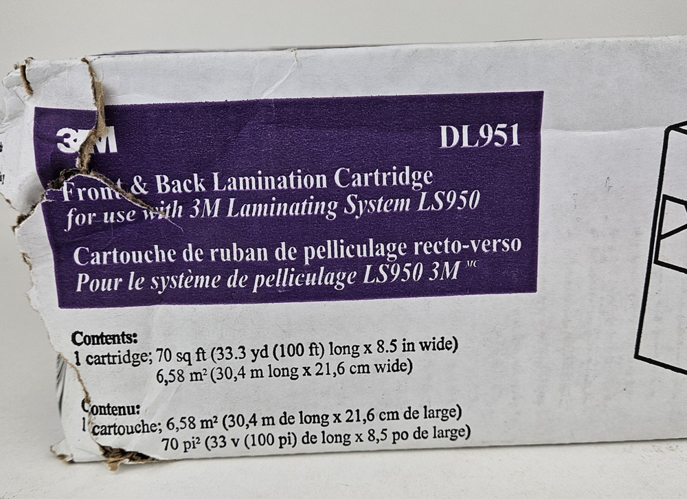 3M DL951 Dual Front & Back Lamination Refill Cartridge for Machine PKGDSTRS