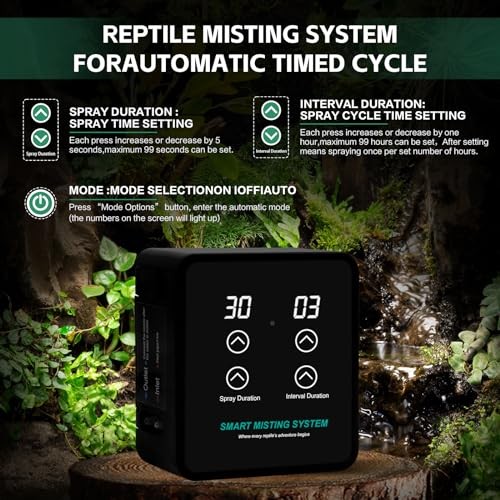 Automatic Reptile Mister Humidifier with Timer,Programmable Terrarium black