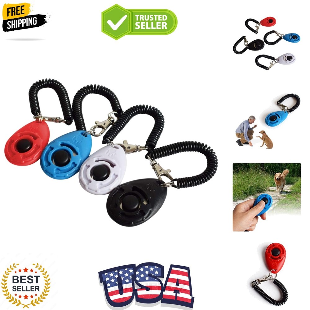 4 Pack Dog Training Clicker with Wrist Strap, Pet Training Clicker Set