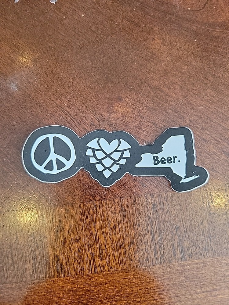 PEACE LOVE HOPS BEER ,craft beer sticker logo