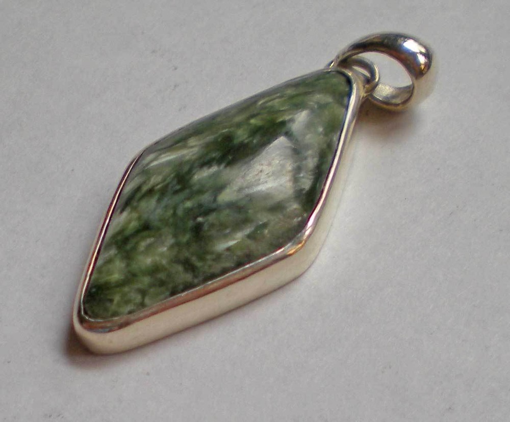 Seraphinite Pendant - Sterling Silver Russia j2871e
