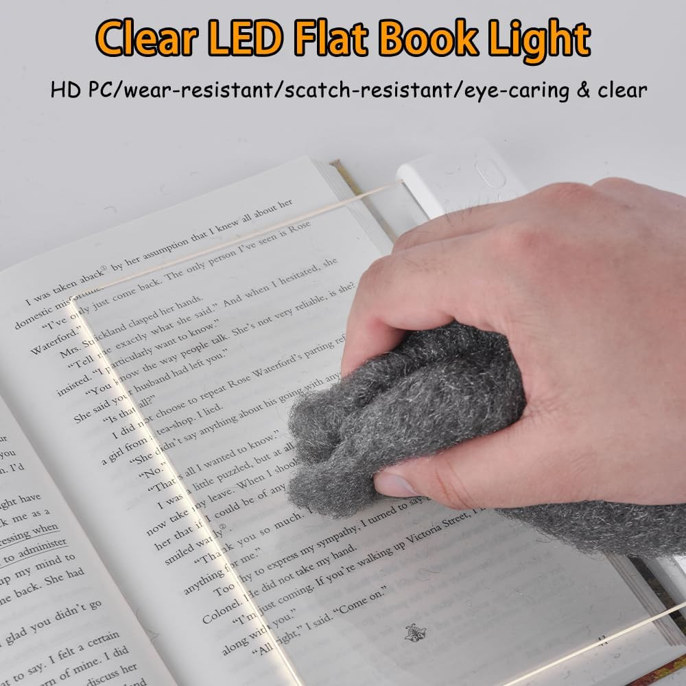 Rechargeable LED Book Light with Dimmable Colors and Timer for Readers