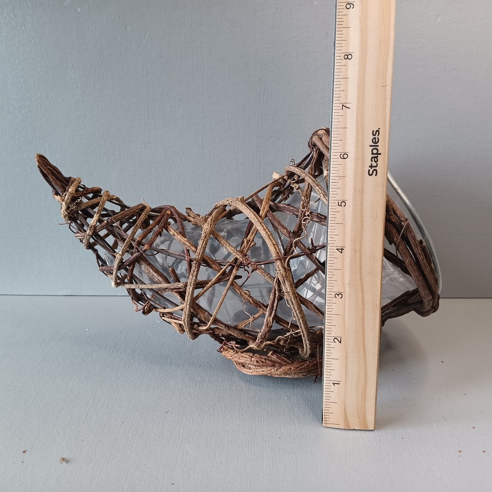 Debi Lilly Weaverfall Cornucopia Decor Grapevine Basket RemoveablePlastic Lining