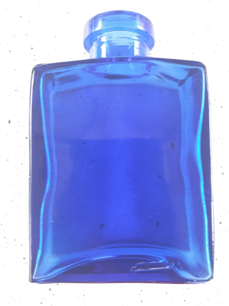 Blue Cobalt Glass Bottle Square Rectangular Vintage