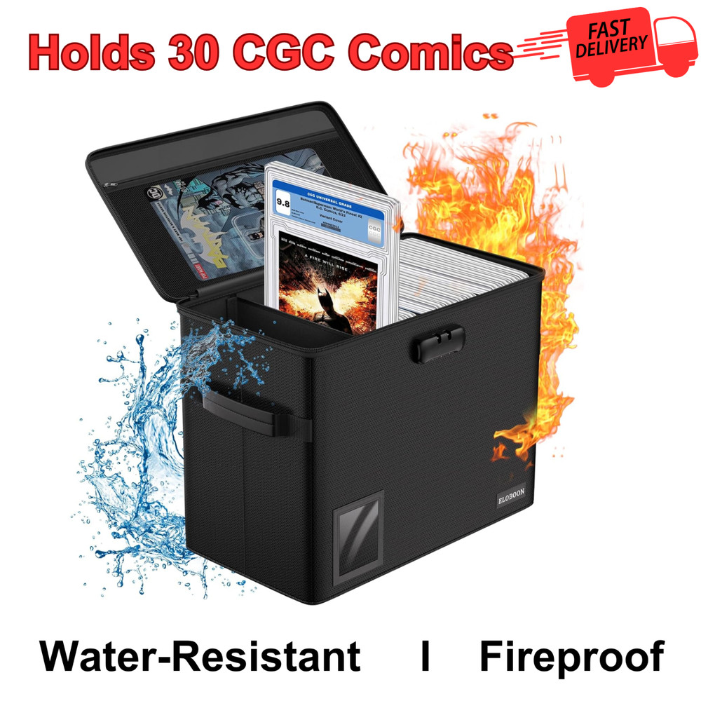 Graded Comic Book Storage Box, Fireproof, Water-Resistant, Holds 30 CGC Comics