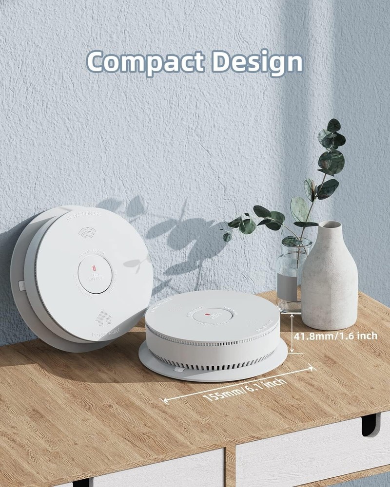 3 PACK SITERWELL Hardwired Smoke Alarm Carbon Monoxide Detector Interconnected