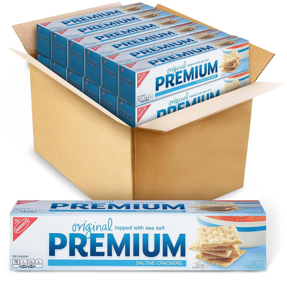 Original Saltine Crackers, Lunch Snacks, Bulk Snacks, 12 - 4 Oz Boxes