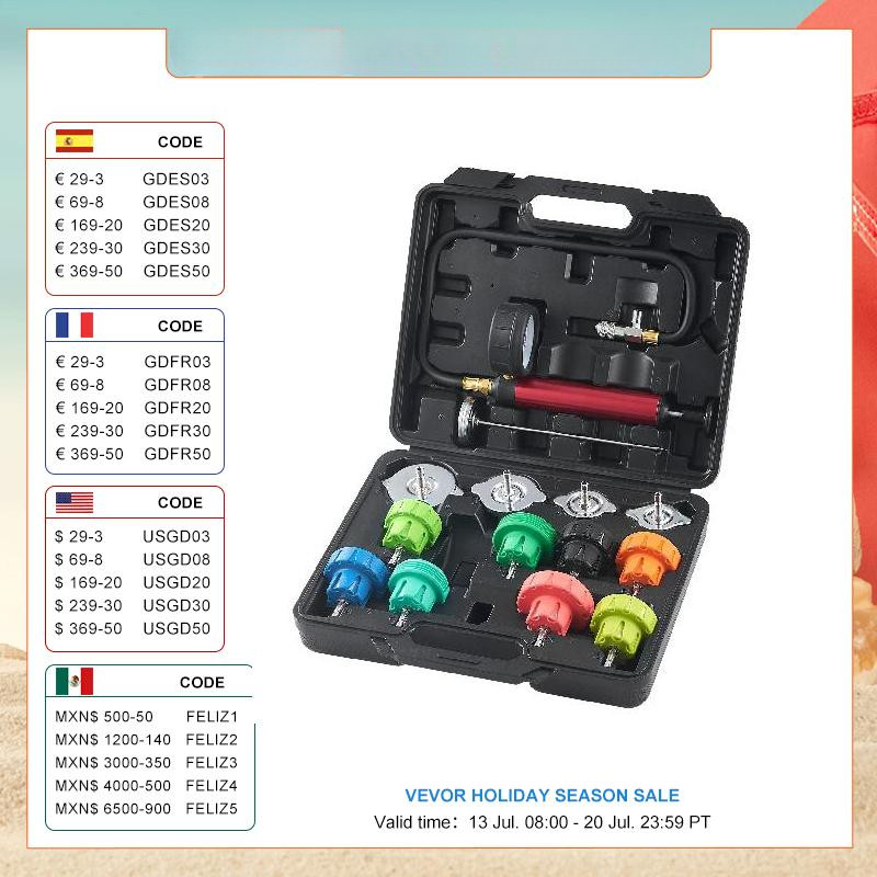 Coolant Pressure Tester Set Printer Tester Cooling  Ventilation Device Cooling