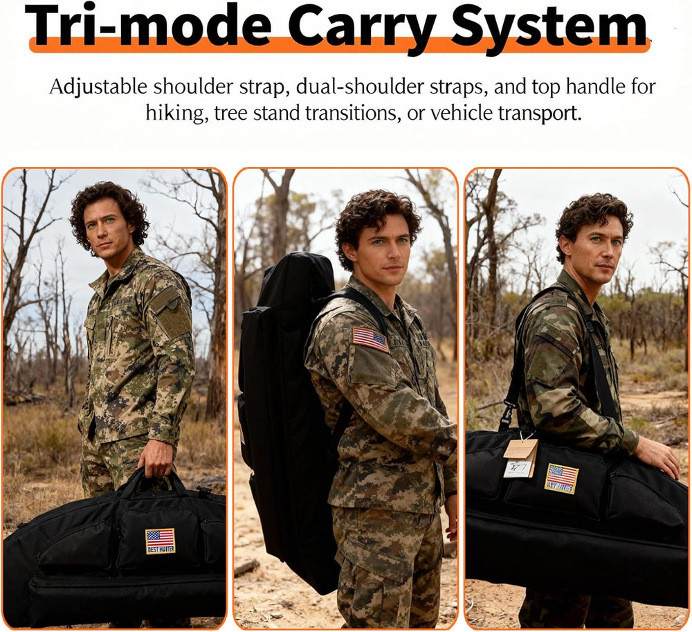E5E10 Compound Bow Case - Waterproof Lightweight Soft Padded Bow Case, 3 Multipu