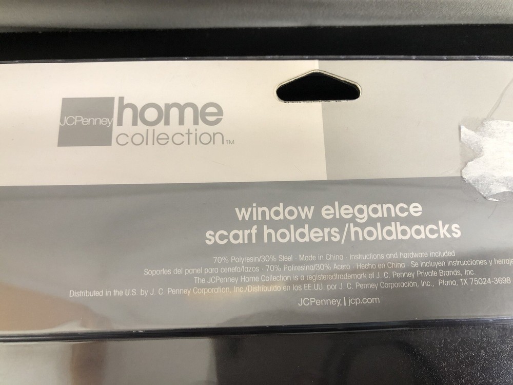 JCPenny Home Collection Scarf Holders/Holdbacks Walnut NEW & USED BUNDLE!
