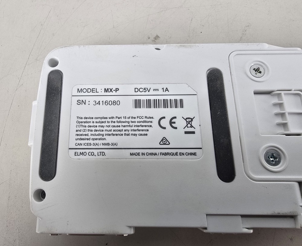 Elmo MX-P 4K Visual Presenter Document Camera w/ AC Adapter & Cablles