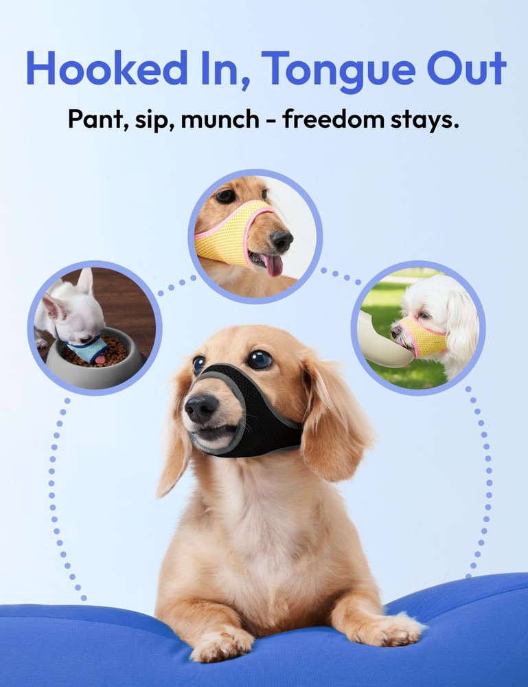 Breathable Mesh Adjustable Comfort Fit Prevent Biting Small Dog Muzzle Walk