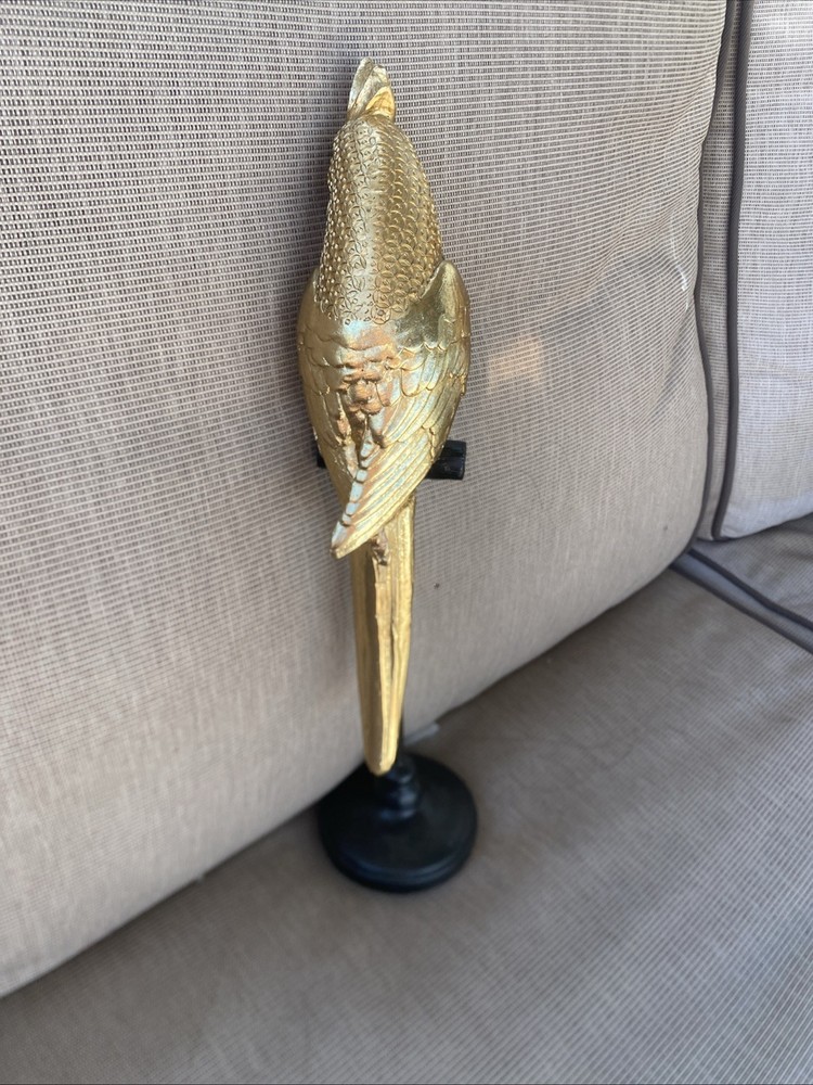 Golden Parrot Perched On Stand