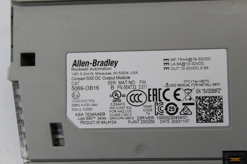 ALLEN BRADLEY 5069-0B16 SER.B OUTPUT MODULE UNMP.