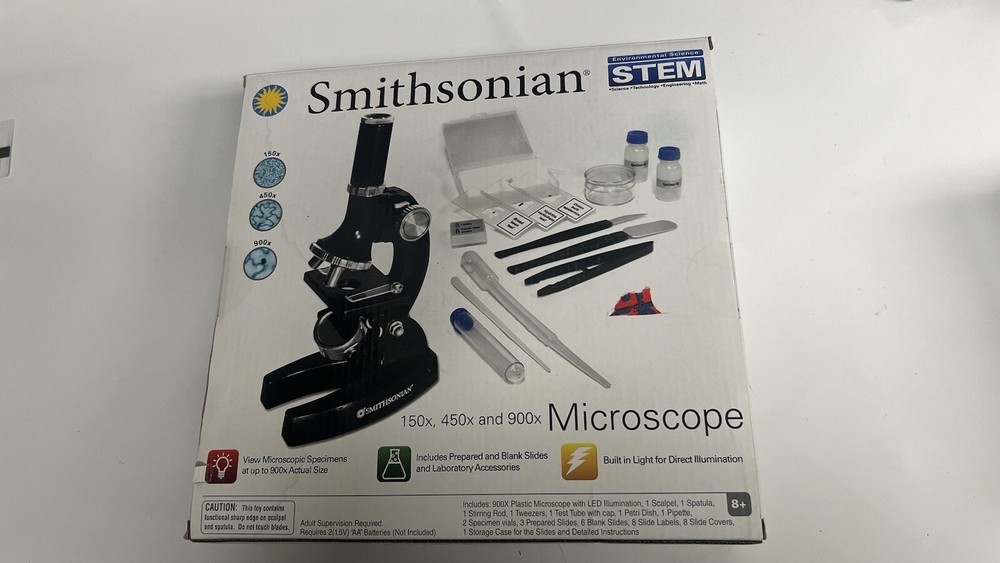 Microscope Kit Kids Ages 8+ STEM Smithsonian