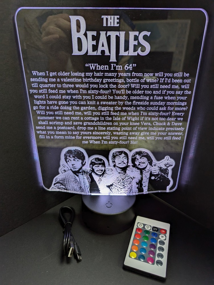 Beatles When I'm 64 Large L.E.D. Sign Display
