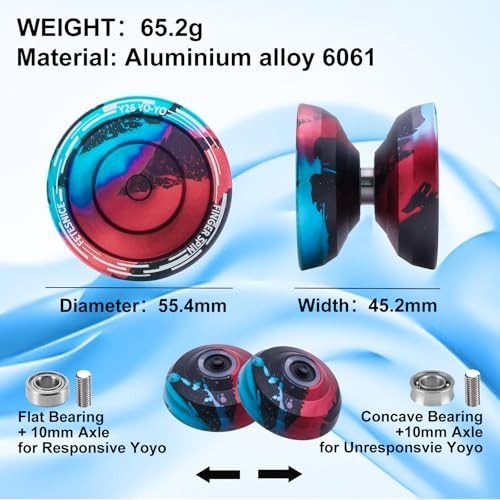 Professional Butterfly Yo-Yo - Dual Mode Responsive/Unresponsive, Finger Spin, 1